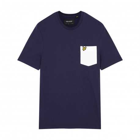 Contrast pocket t-shirt - Navy/white