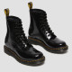 DR. MARTENS, 1460 w, Black patent lamper leopard emboss