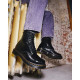 DR. MARTENS, 1460 w, Black patent lamper leopard emboss