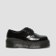 DR. MARTENS, 1461 quad, Black patent lamper leopard emboss