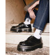 DR. MARTENS, 1461 quad, Black patent lamper leopard emboss