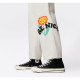 CONVERSE, Much love double pleat graphic chino pant, Egret