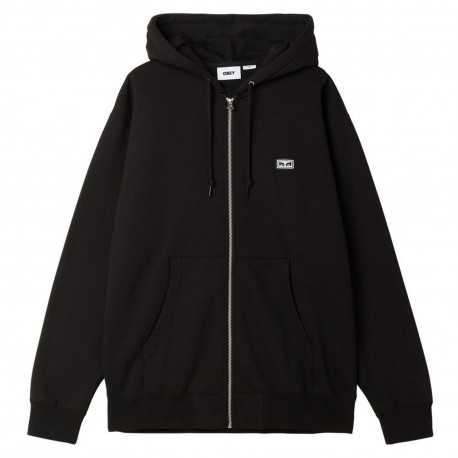 Established works eye zip hood - Black