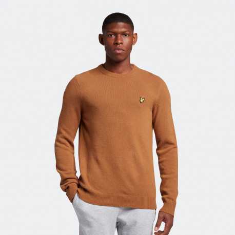 Crew neck lambswool blend jumper - Anniversary gold marl