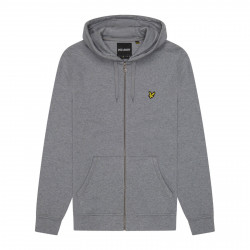 LYLE AND SCOTT, Zip through hoodie, Mid grey marl