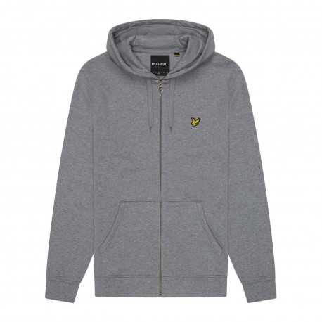 Zip through hoodie - Mid grey marl