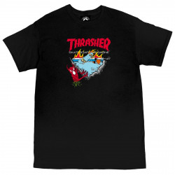 THRASHER, T-shirt neckface 500, Black