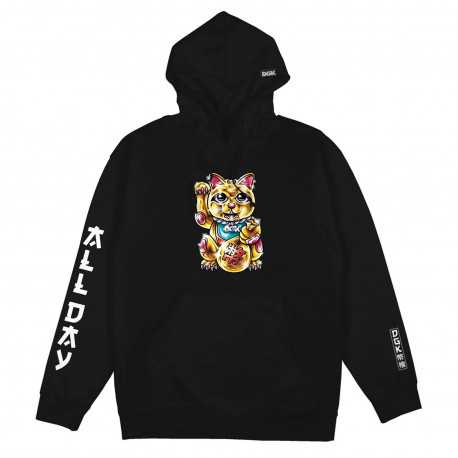 Sweat hood golden cat - Black