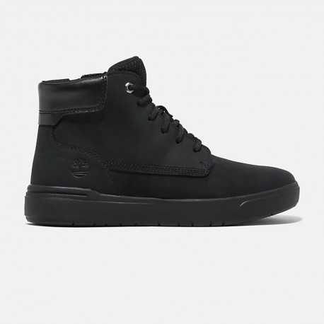 Seby mid lace w/zip sneaker - Jet black