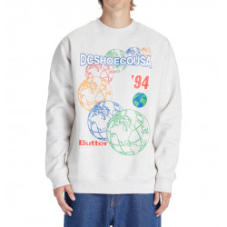 DC SHOES, Dc x bg world crewneck, Snow heather