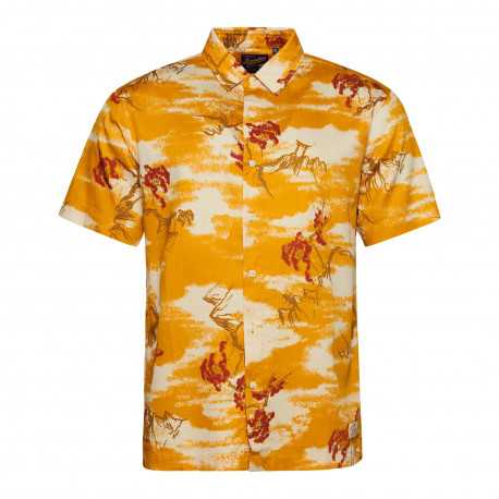 Vintage hawaiian s/s shirt - Yellow clouds