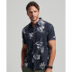 SUPERDRY, Vintage hawaiian s/s shirt, Mono hibiscus navy