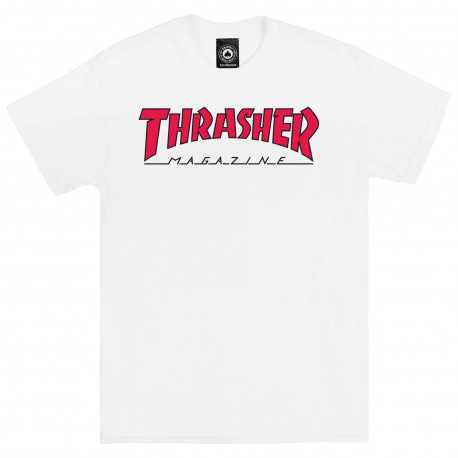 T-shirt outlined - White red