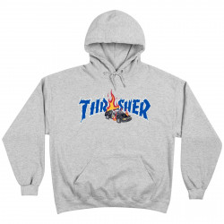 THRASHER, Sweat cop car hood, Grey