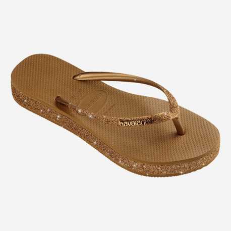 Slim flatform sparkle - Bronze