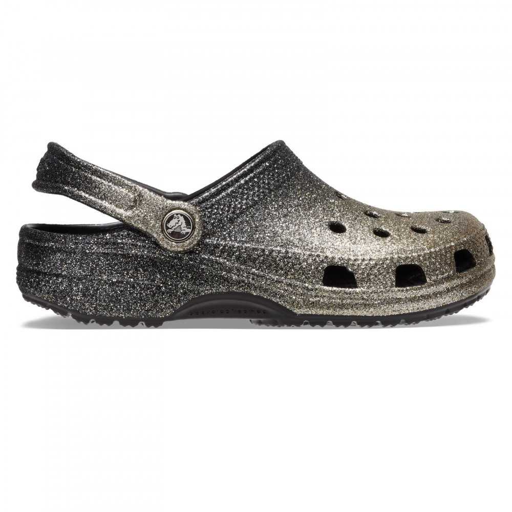 CROCS Classic Ombre Glitter Clog Black/gold Suffern
