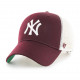 47 BRAND, Cap mlb new york yankees branson mvp, Dark maroon1