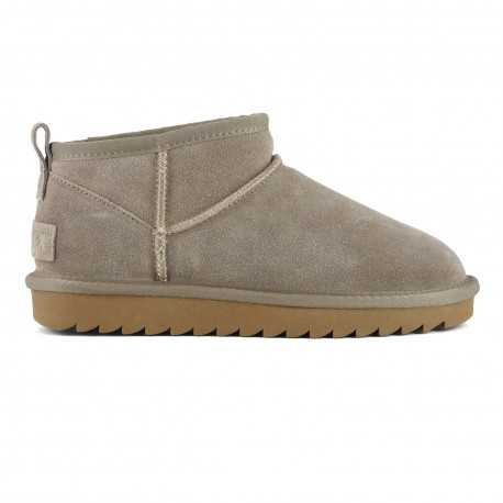 Short winter boot in suede - Taupe
