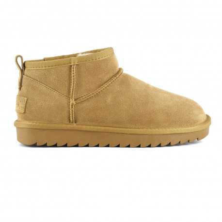 Short winter boot in suede - Tan