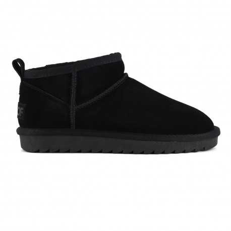 Short winter boot in suede - Black