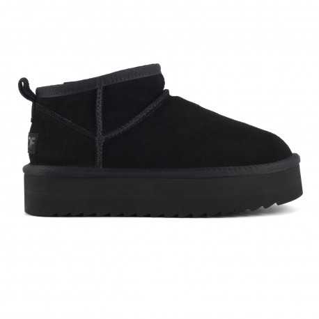 Platfrom winter boot in suede - Black