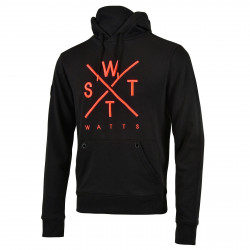 WATTS, Sweat capuche, Noir/fluo orange