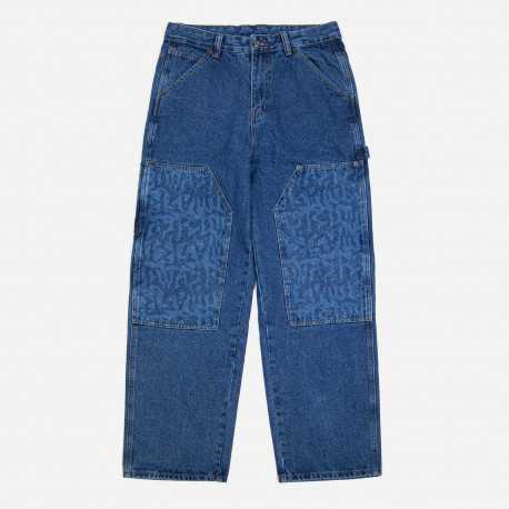 Pant hammer double knee feeler - Washed blue